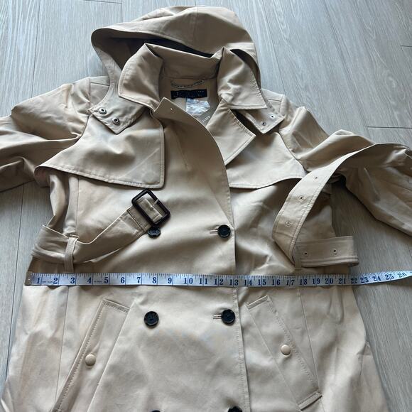 J Crew New Icon Trench Coat Womens Size 12 In Vintage Khaki Hooded - Picture 7 of 12